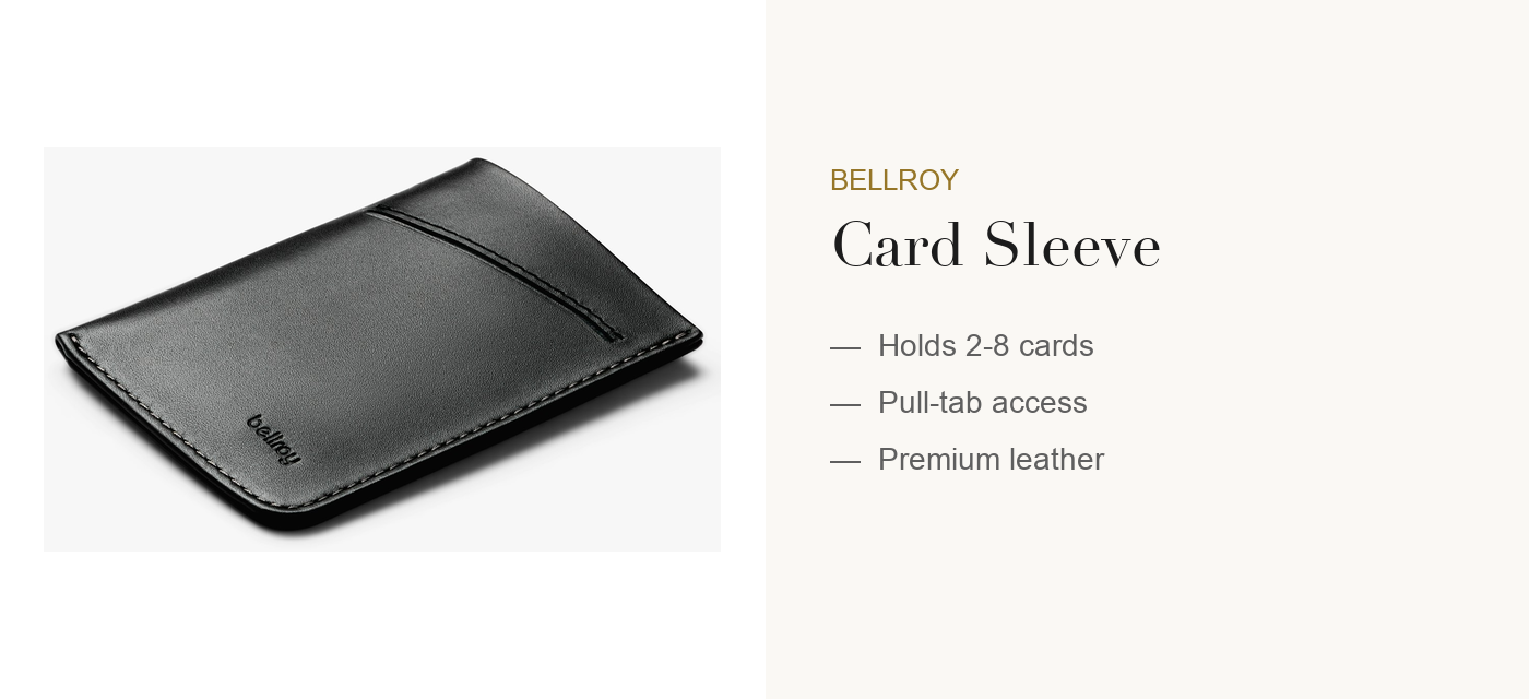 Bellroy Card Sleeve leather card holder in black