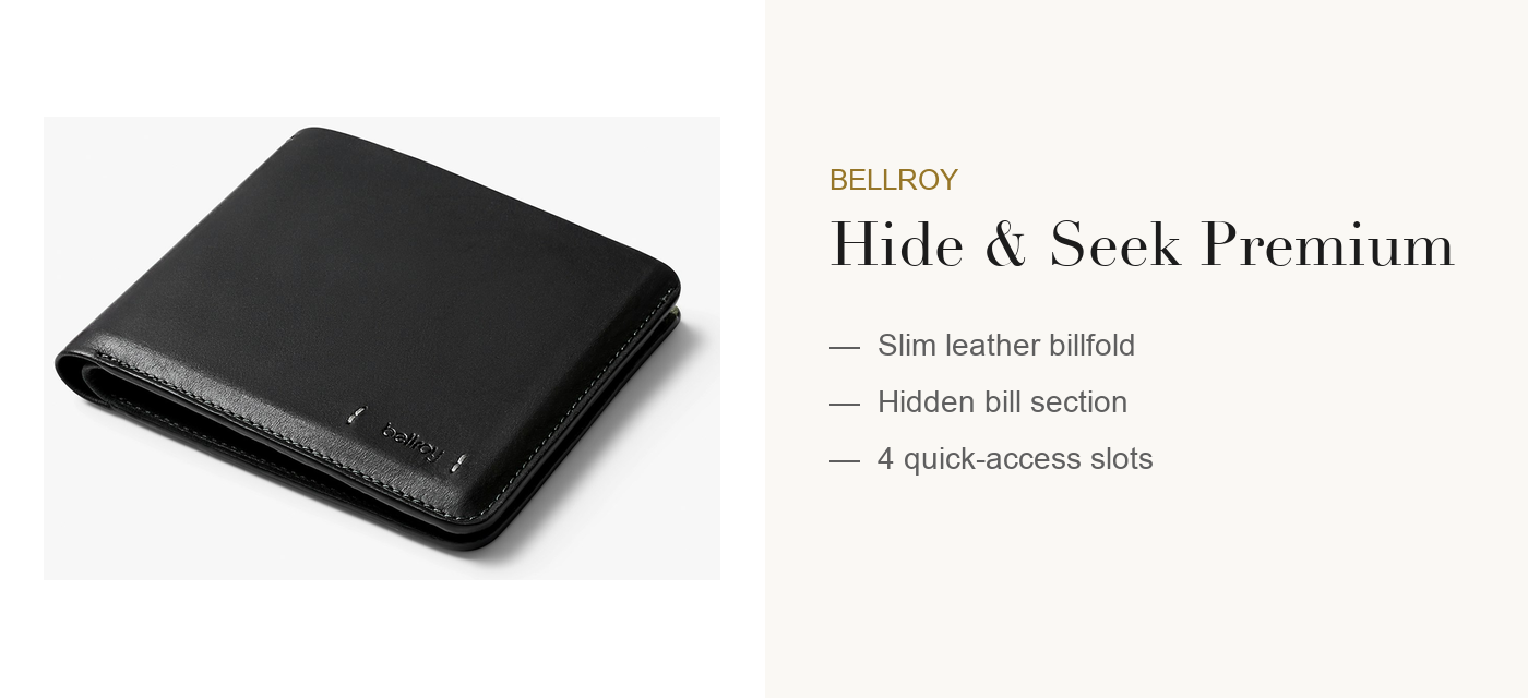Bellroy Hide & Seek Premium slim leather billfold